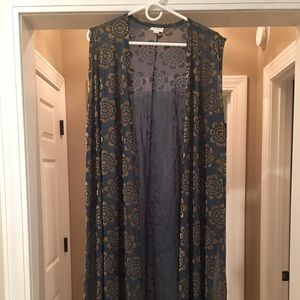 LulaRoe teal, sleevless, long vest